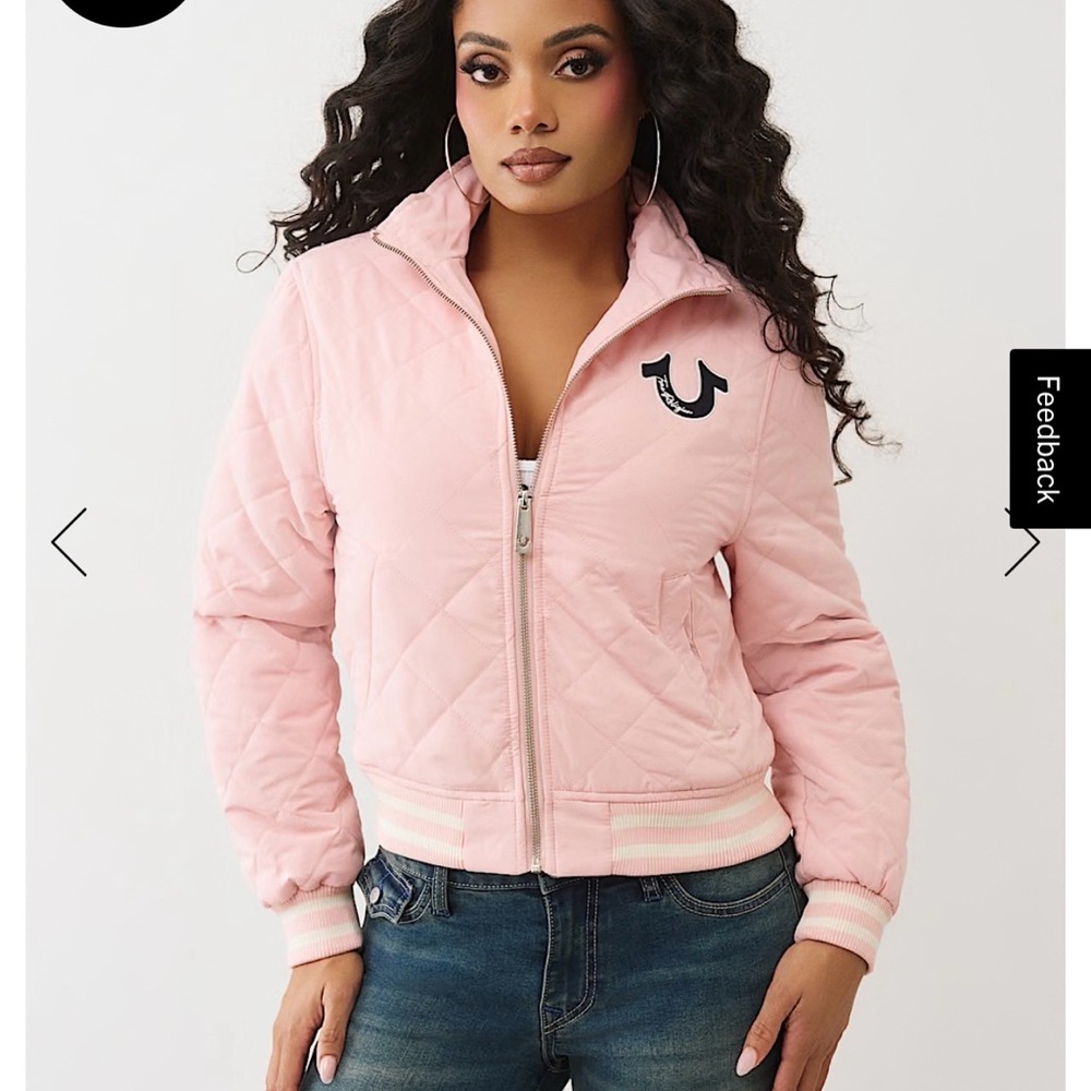 True Religion Light Pink Puffer Jacket